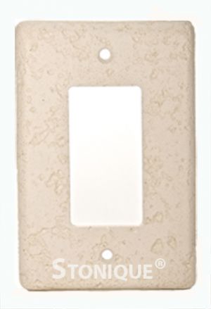 Stonique® Single Decora Plate Cover in Biscuit
